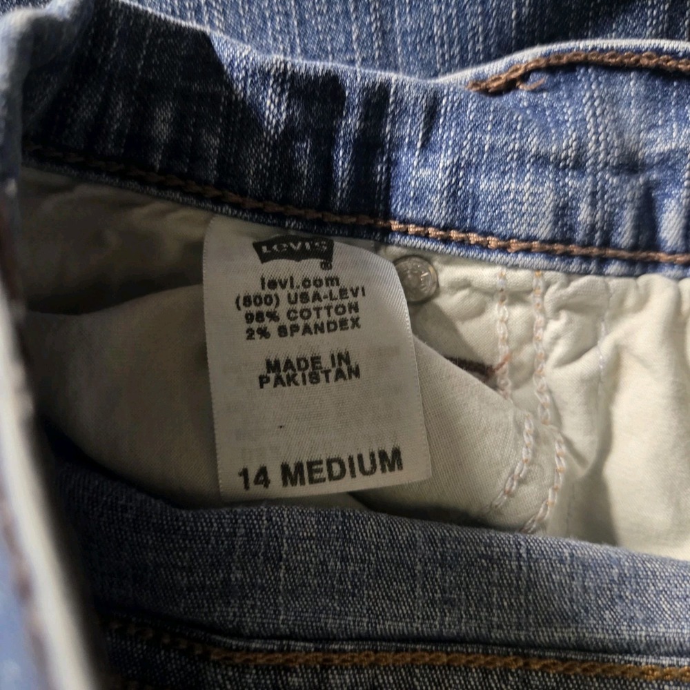 Levi's 512‎ Perfectly Slim Boot Cut Jeans Wom Sz 14 Medium Blue Denim Mid Rise - Picture 4 of 8